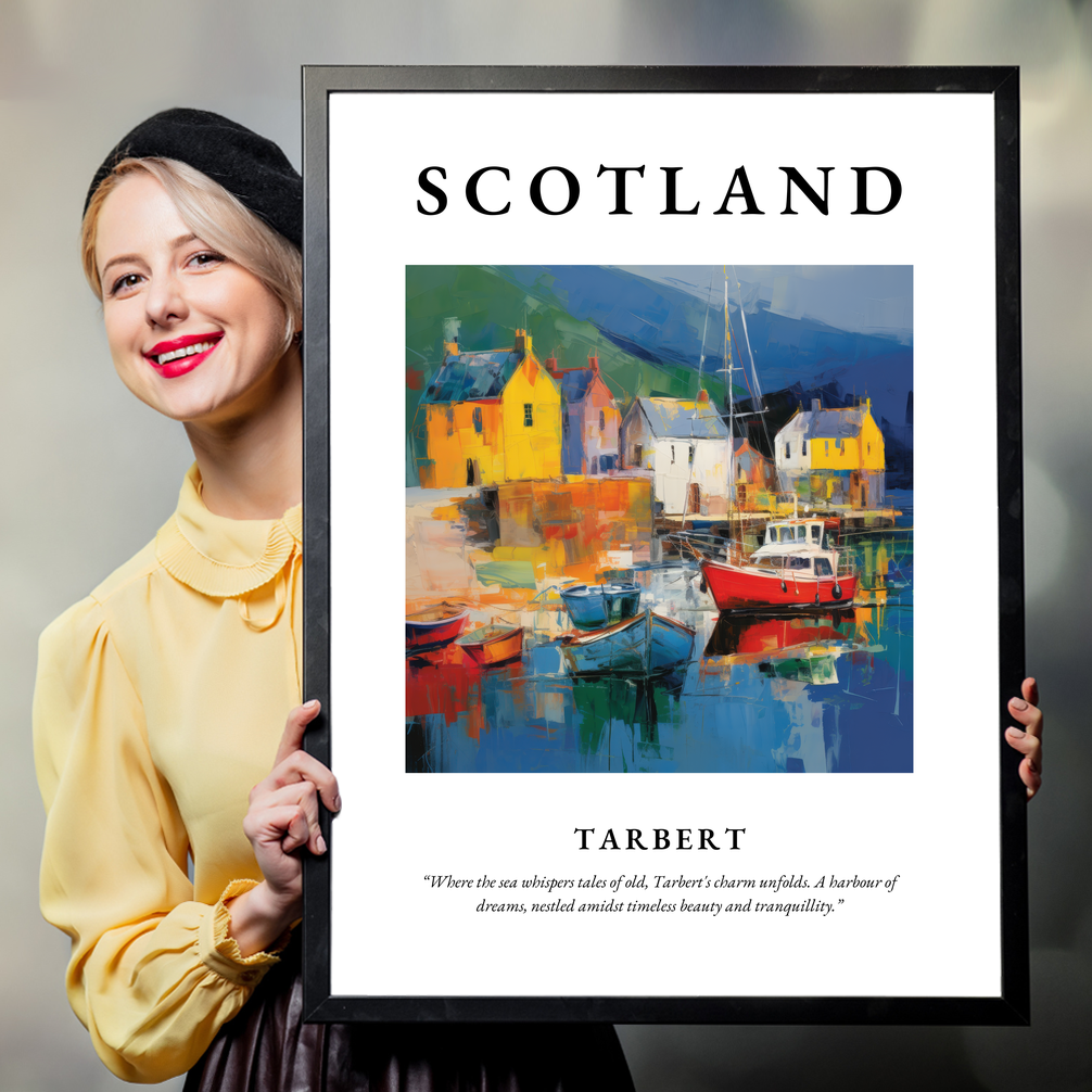 Person holding a poster of Tarbert