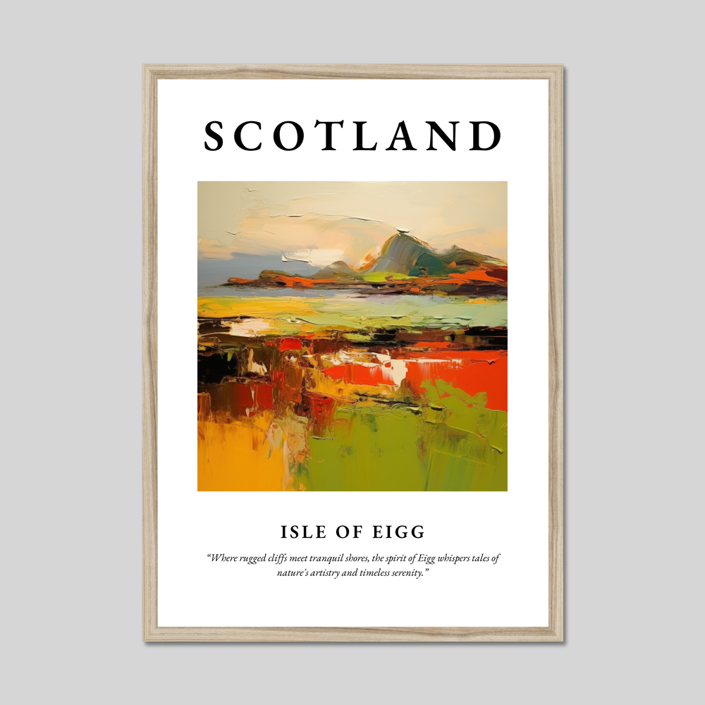 Poster in a natural frame with the word Scotland