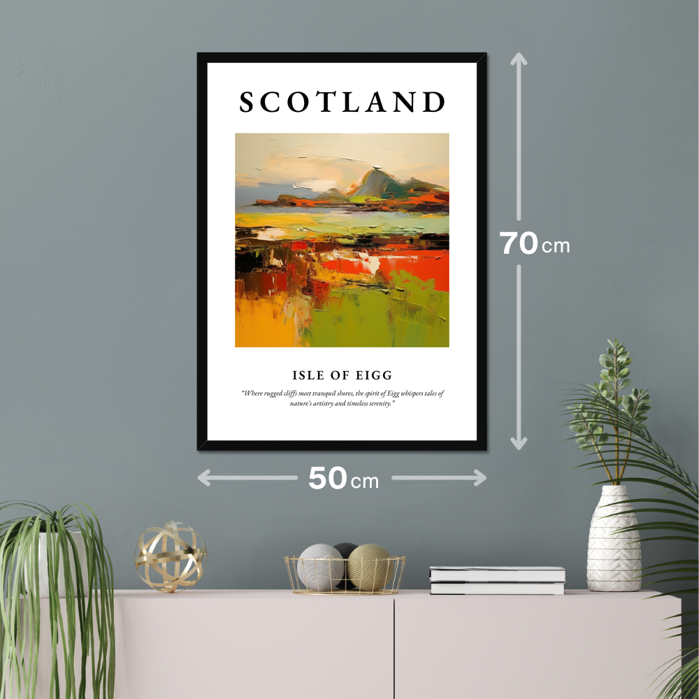 Poster of Isle of Eigg hanging on a wall