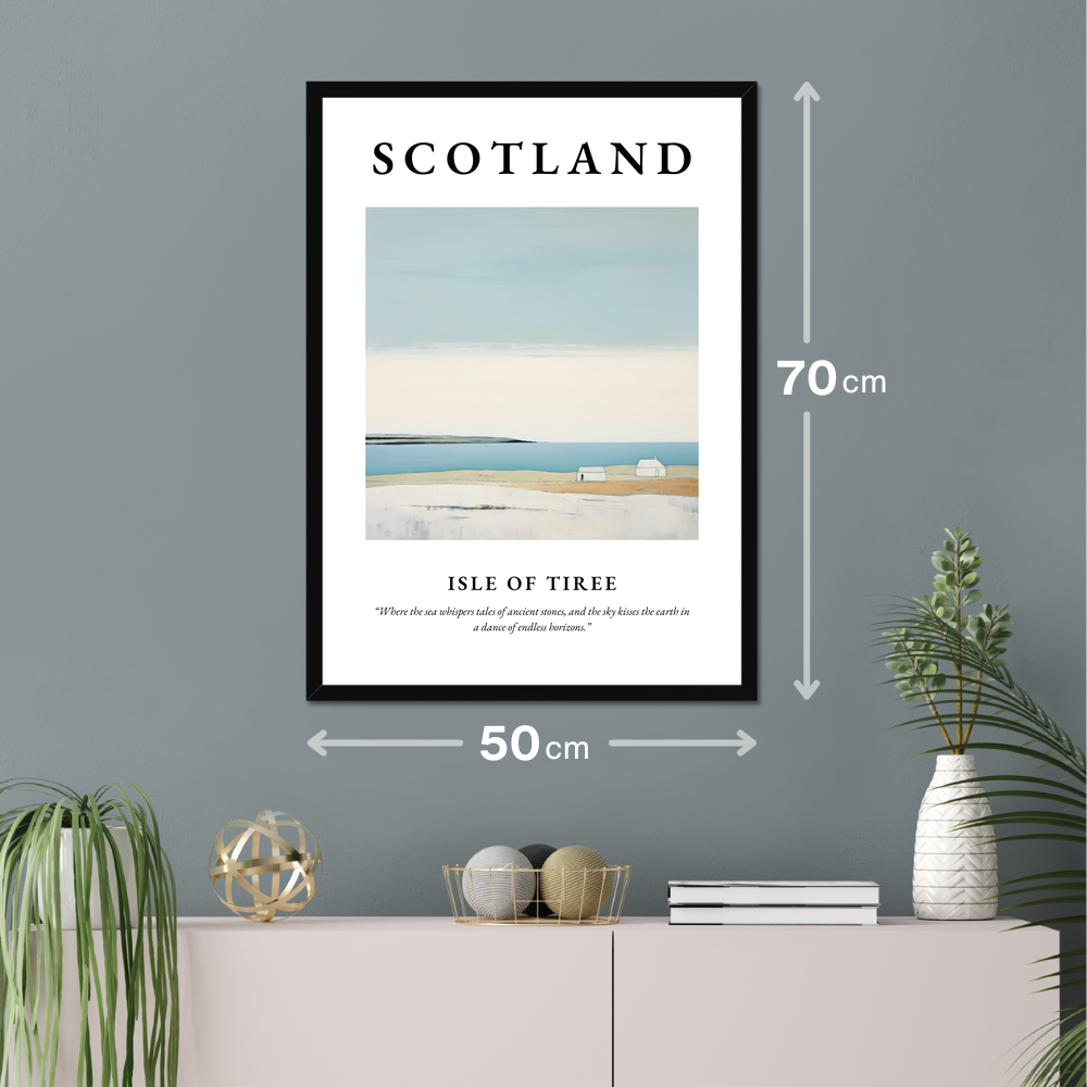 Poster of Isle of Tiree hanging on a wall