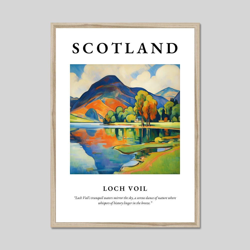 Poster in a natural frame with the word Scotland