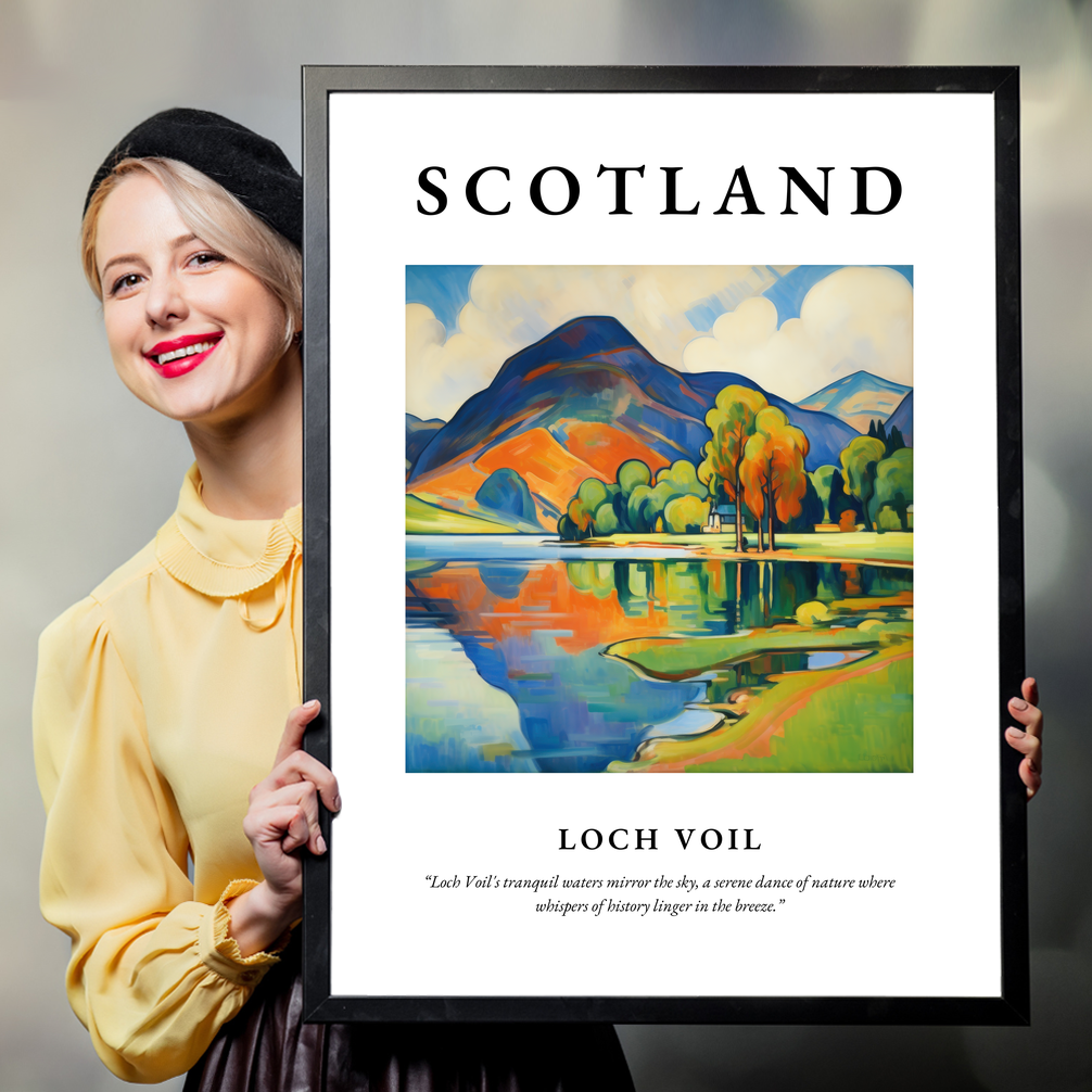 Person holding a poster of Loch Voil