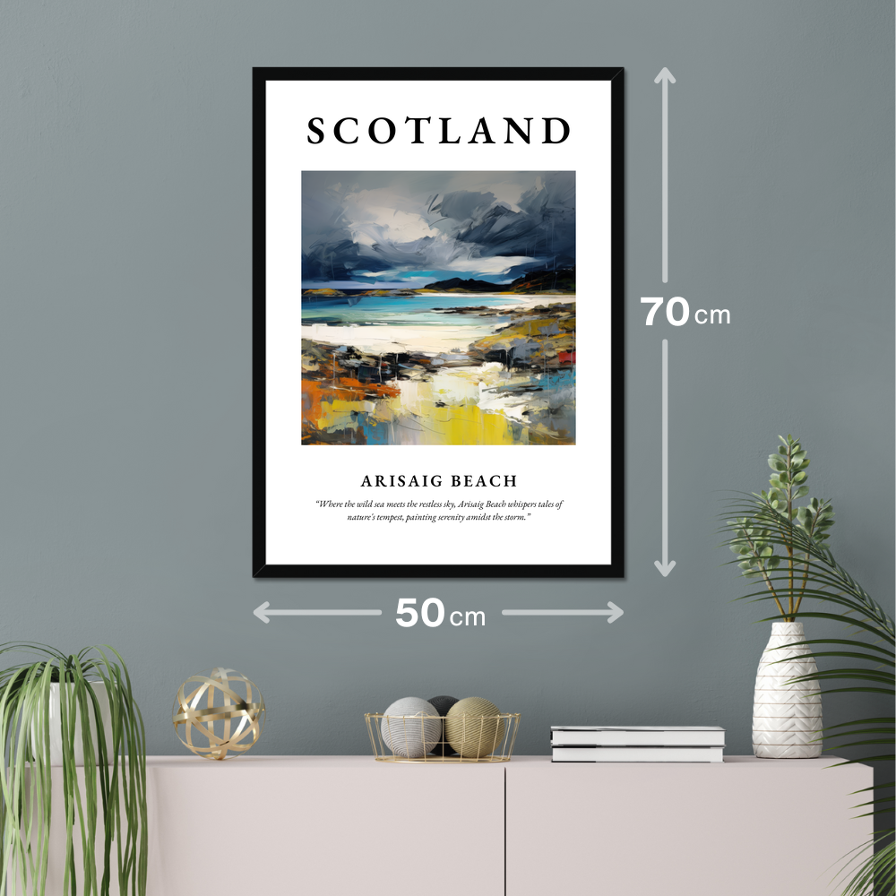 Poster of Arisaig Beach hanging on a wall