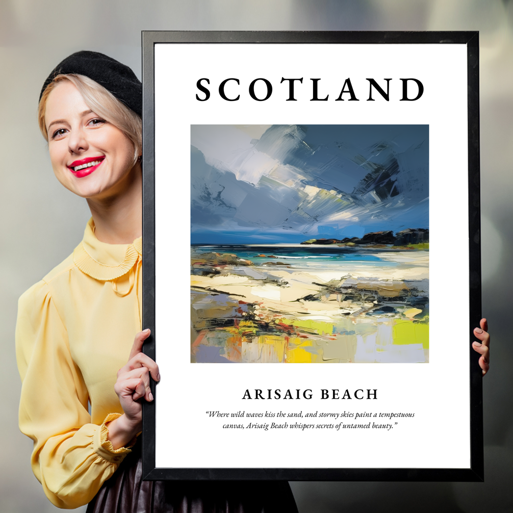 Person holding a poster of Arisaig Beach