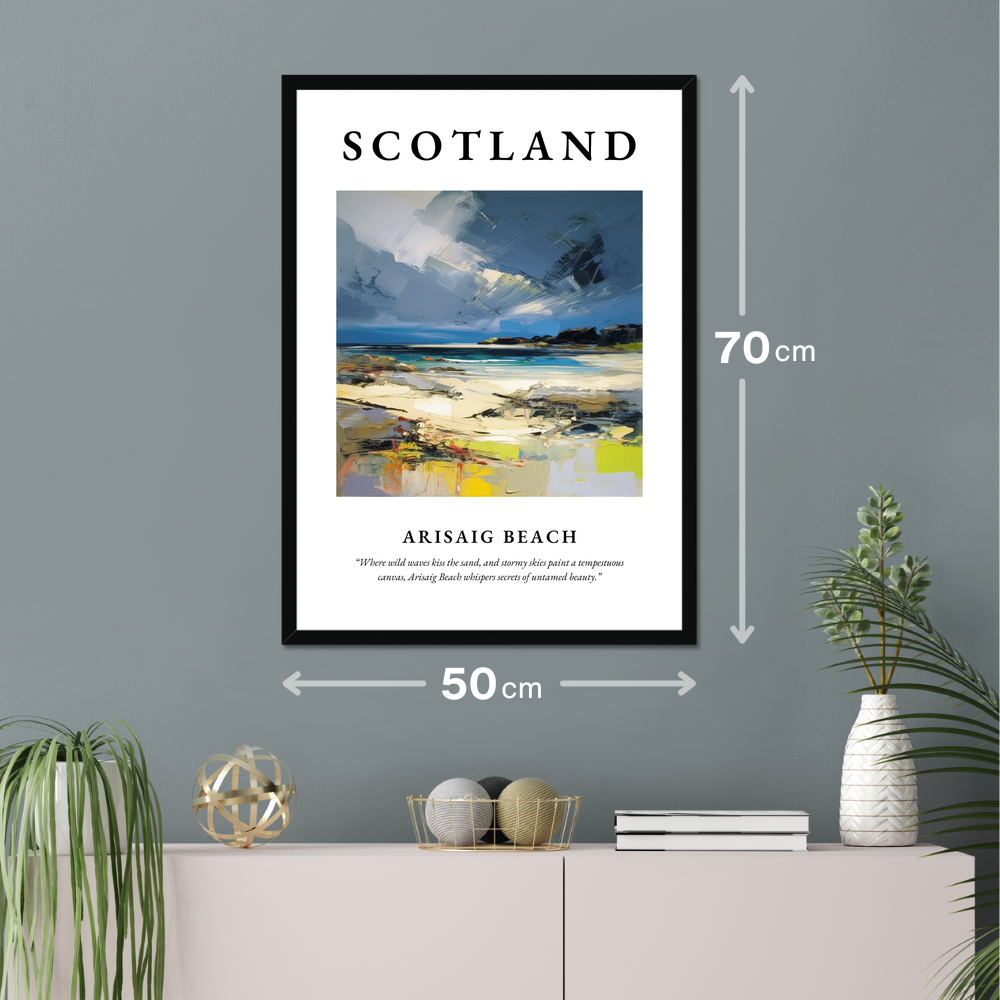 Poster of Arisaig Beach hanging on a wall