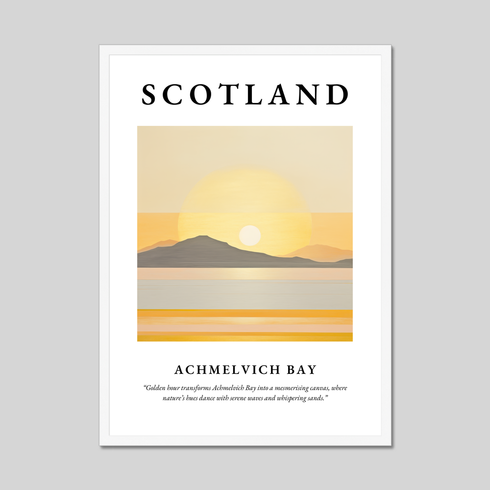 Poster in a white frame with the word Scotland