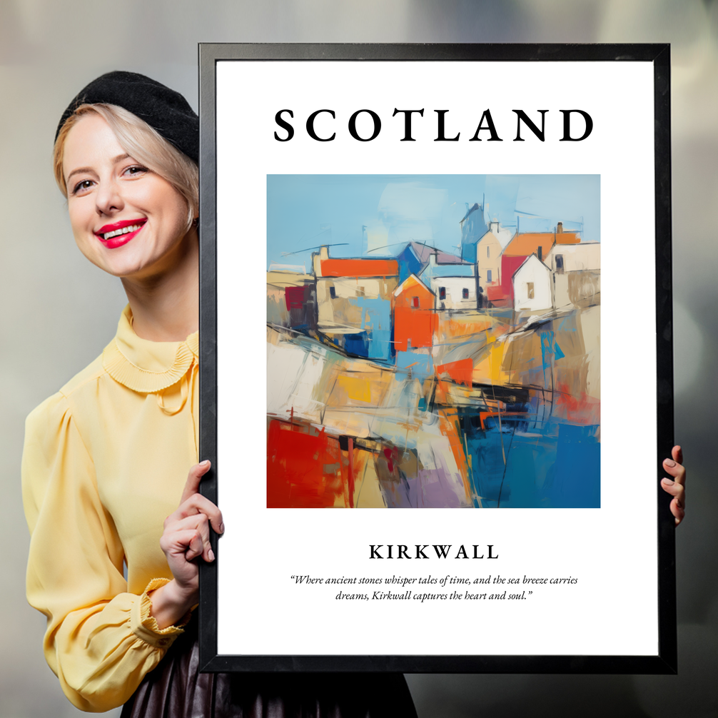 Person holding a poster of Kirkwall