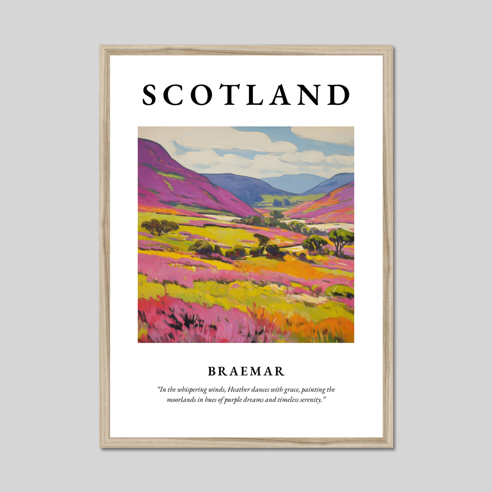 Poster in a natural frame with the word Scotland