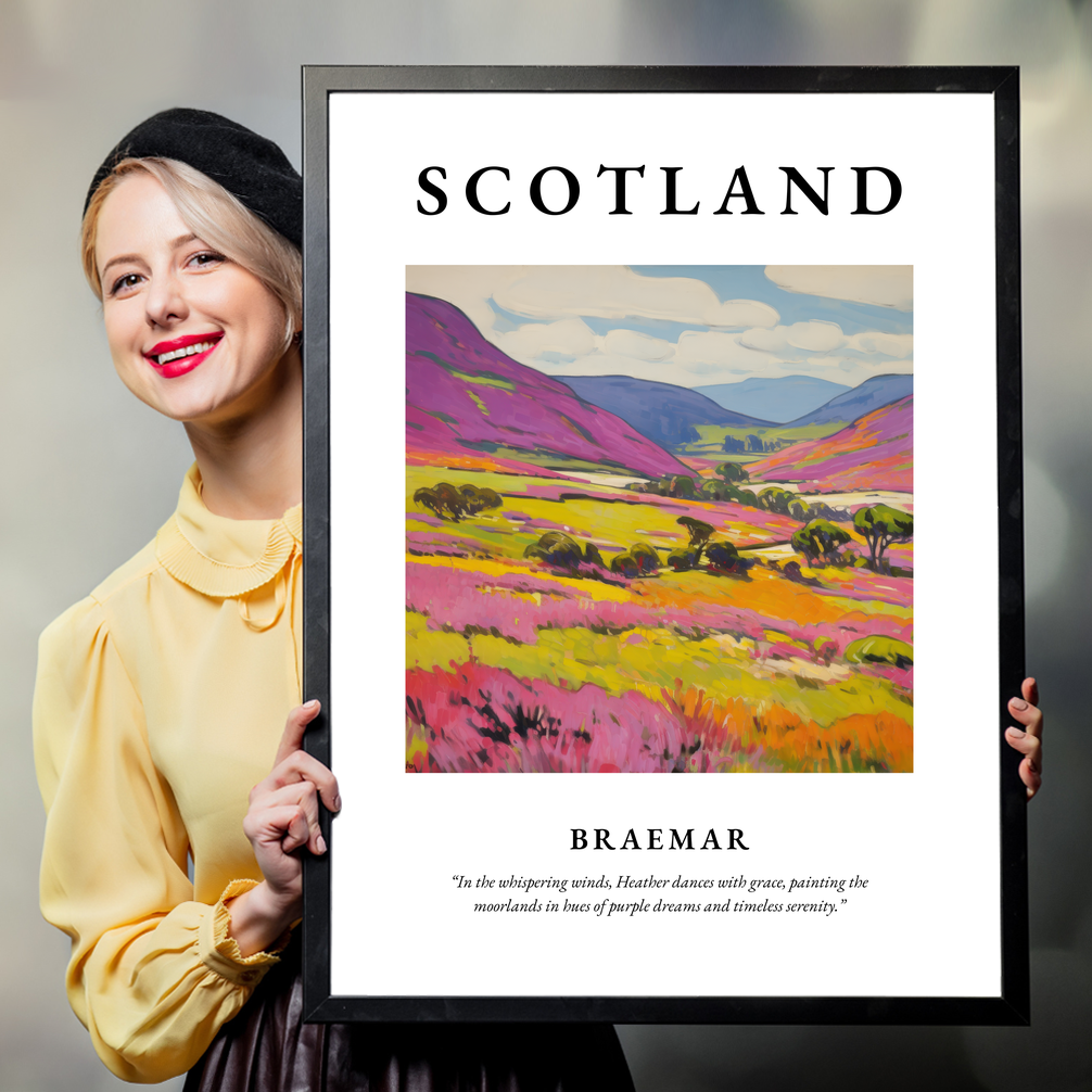 Person holding a poster of Braemar