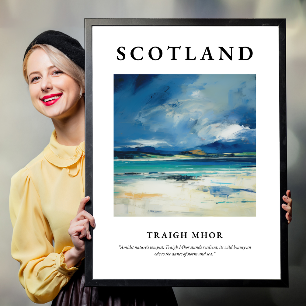 Person holding a poster of Traigh Mhor