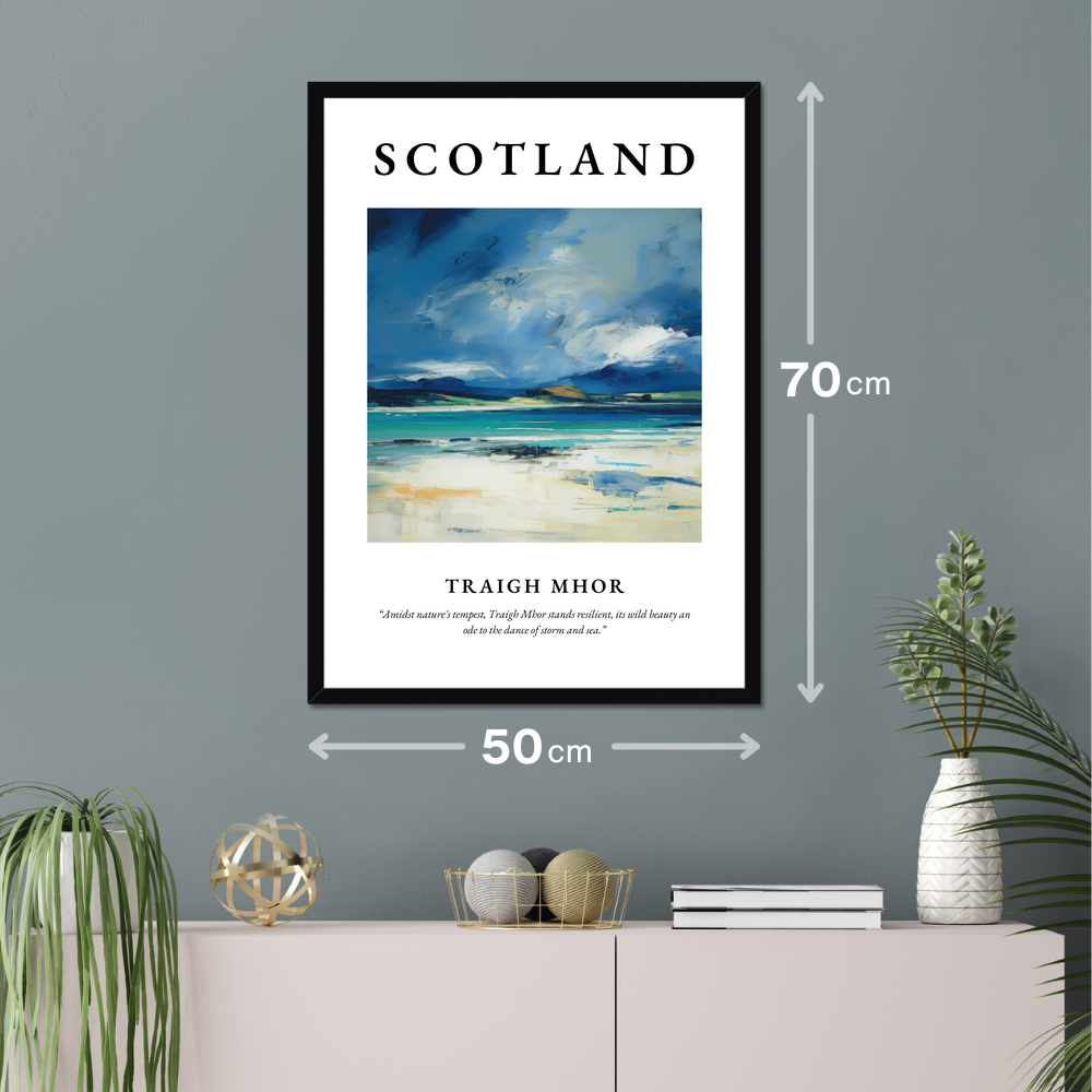 Poster of Traigh Mhor hanging on a wall