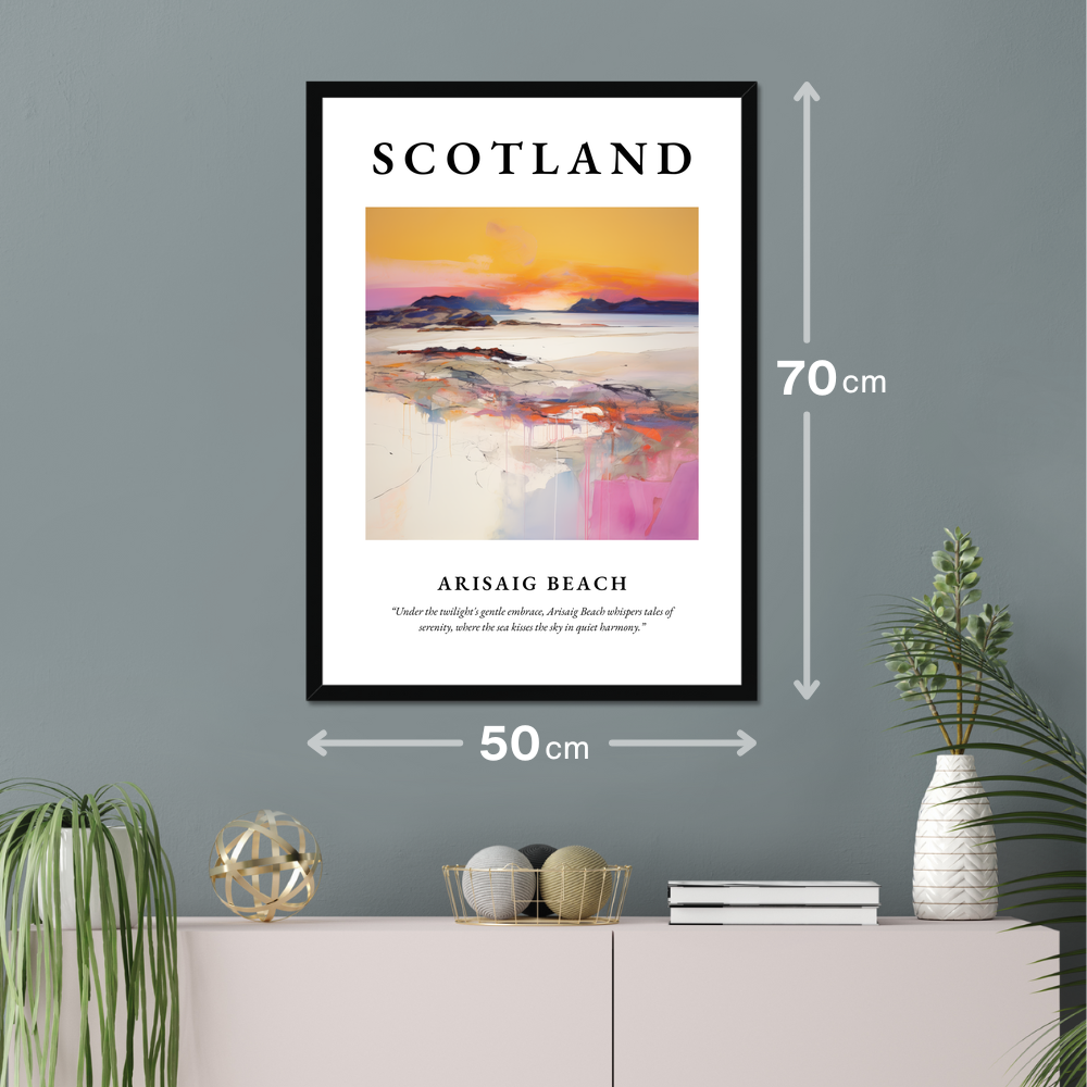 Poster of Arisaig Beach hanging on a wall