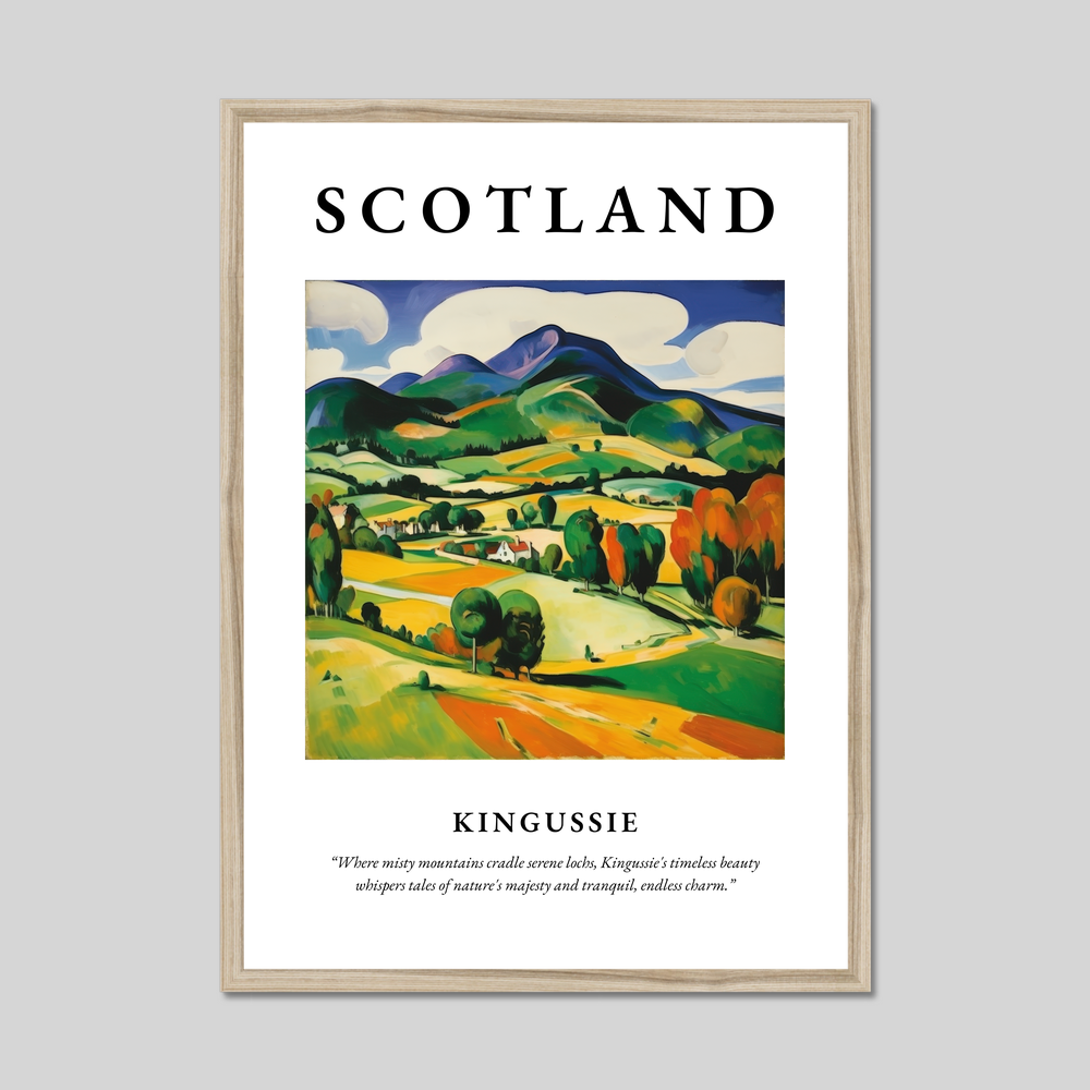 Poster in a natural frame with the word Scotland