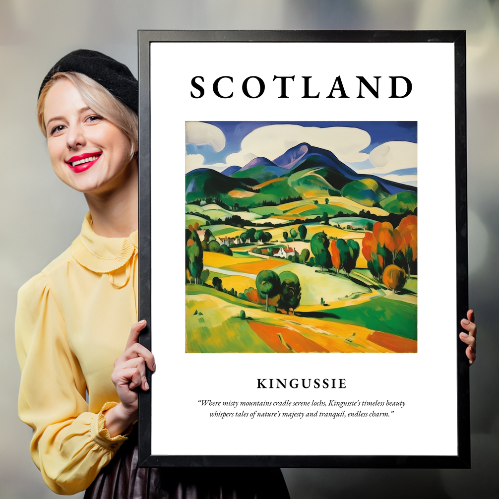 Person holding a poster of Kingussie