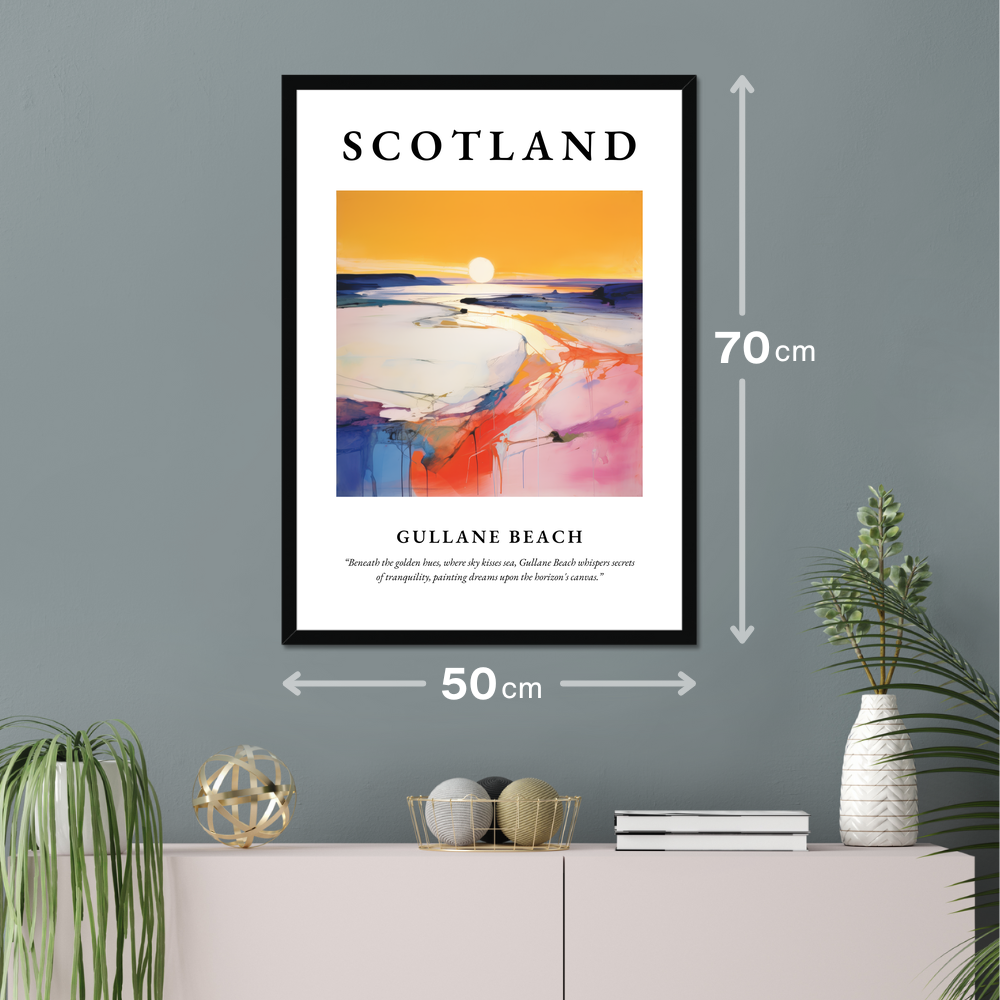 Poster of Gullane Beach hanging on a wall