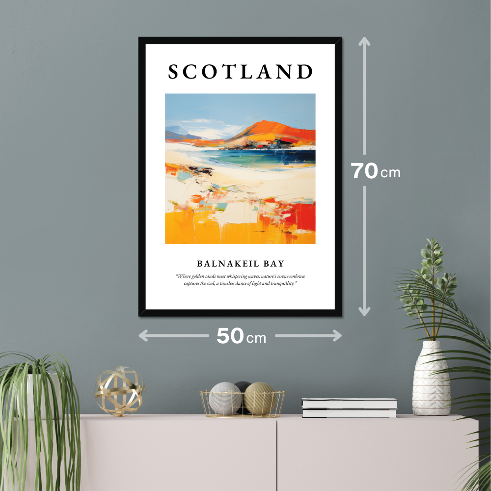 Poster of Balnakeil Bay hanging on a wall