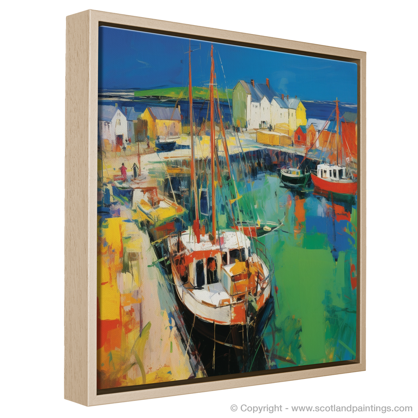 Charlestown Harbour Frenzy: An Abstract Expressionist Ode to Scottish Maritime Life