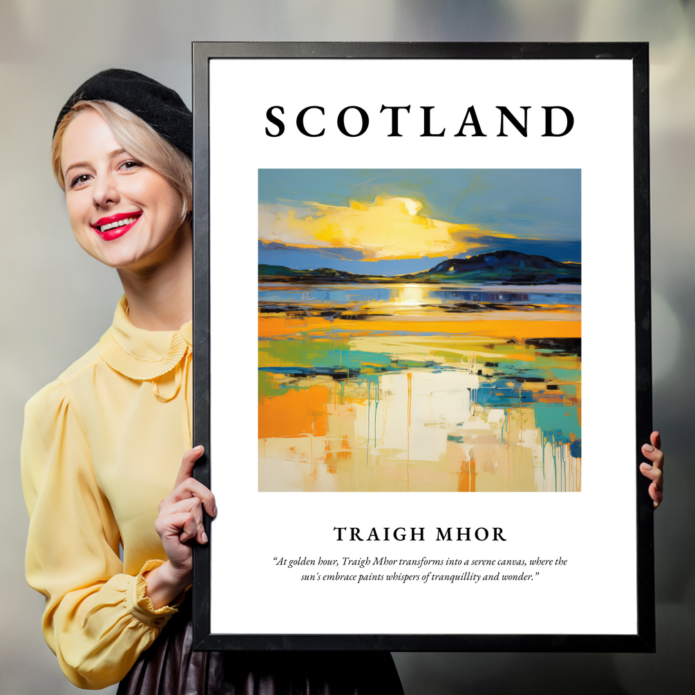 Person holding a poster of Traigh Mhor