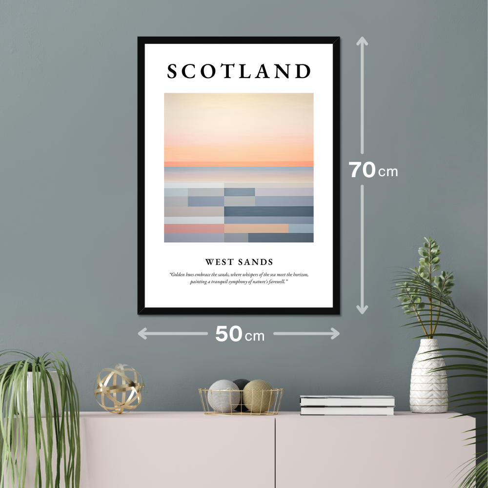 Poster of West Sands hanging on a wall