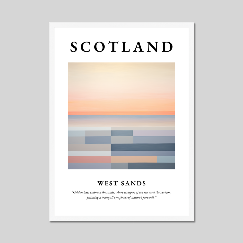 Poster in a white frame with the word Scotland