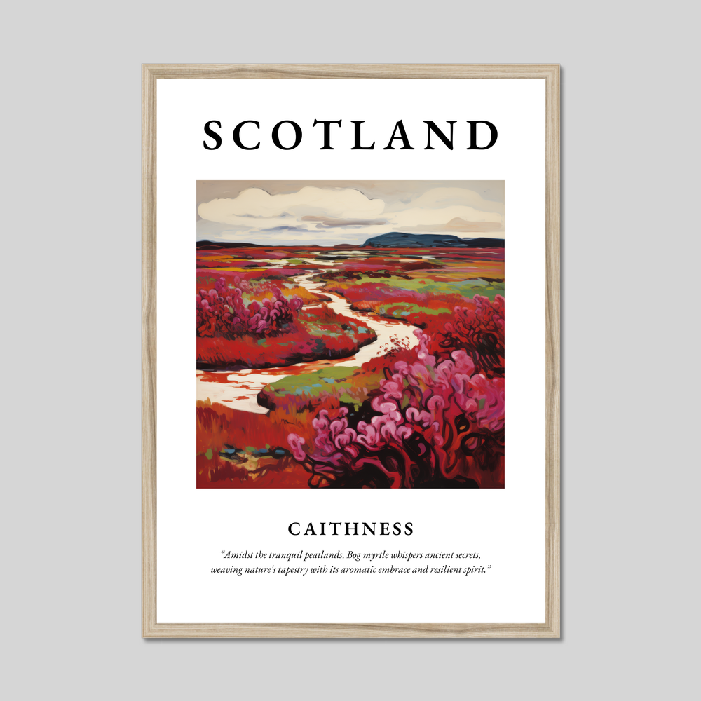 Poster in a natural frame with the word Scotland