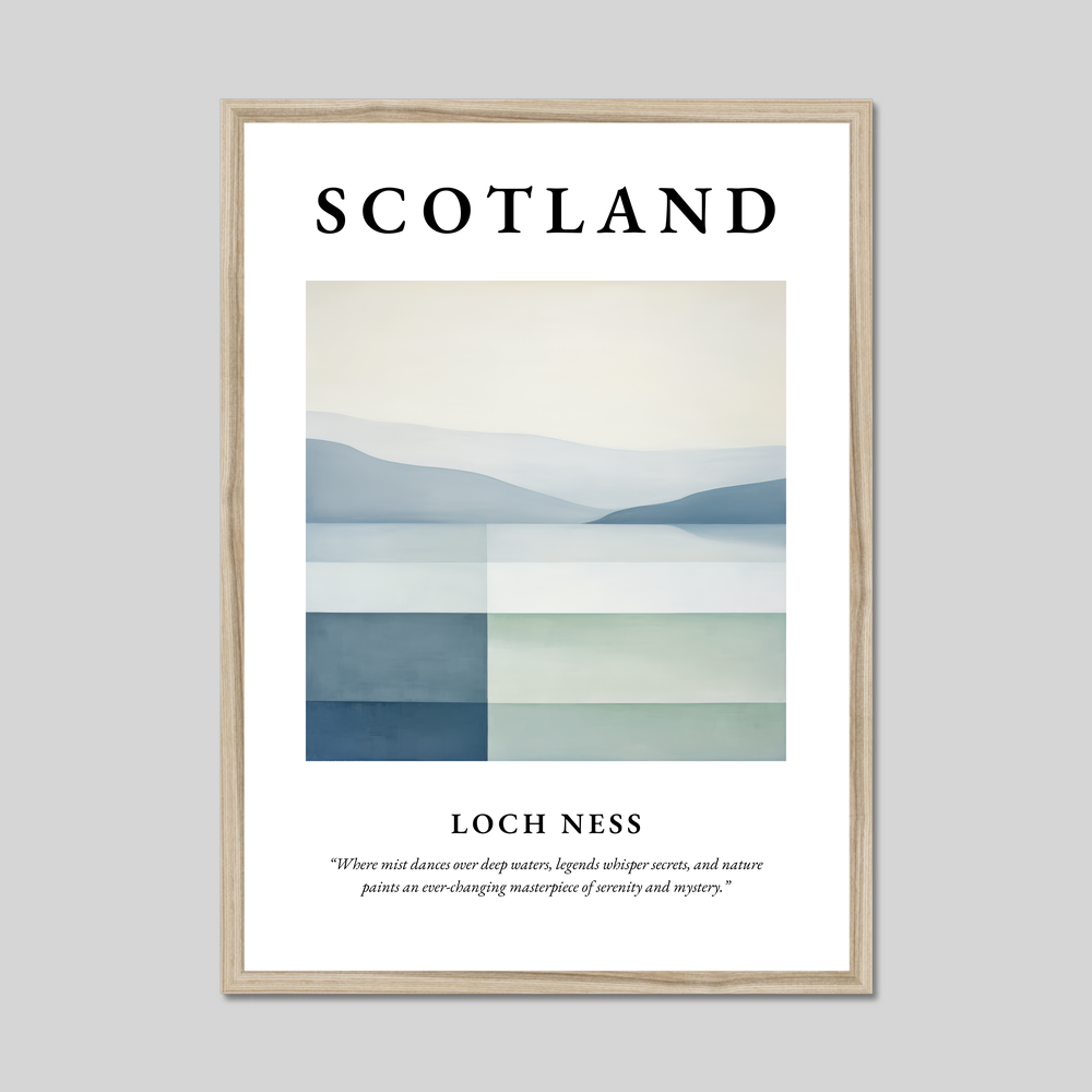 Poster in a natural frame with the word Scotland