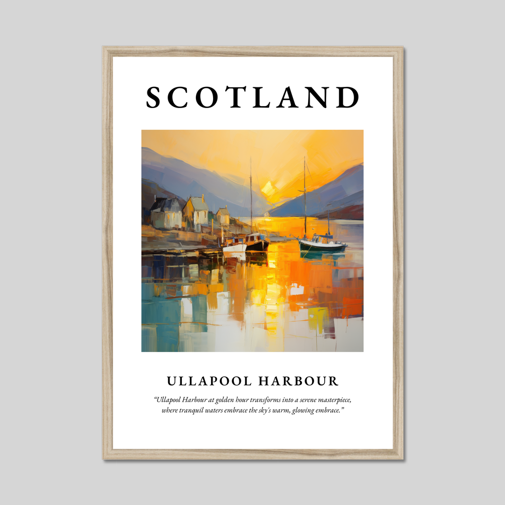 Poster in a natural frame with the word Scotland