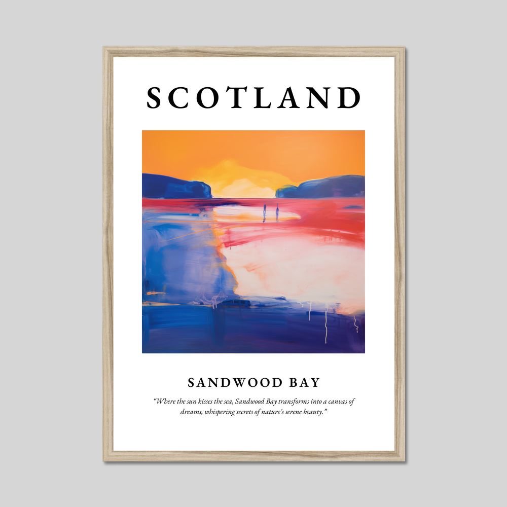 Poster in a natural frame with the word Scotland