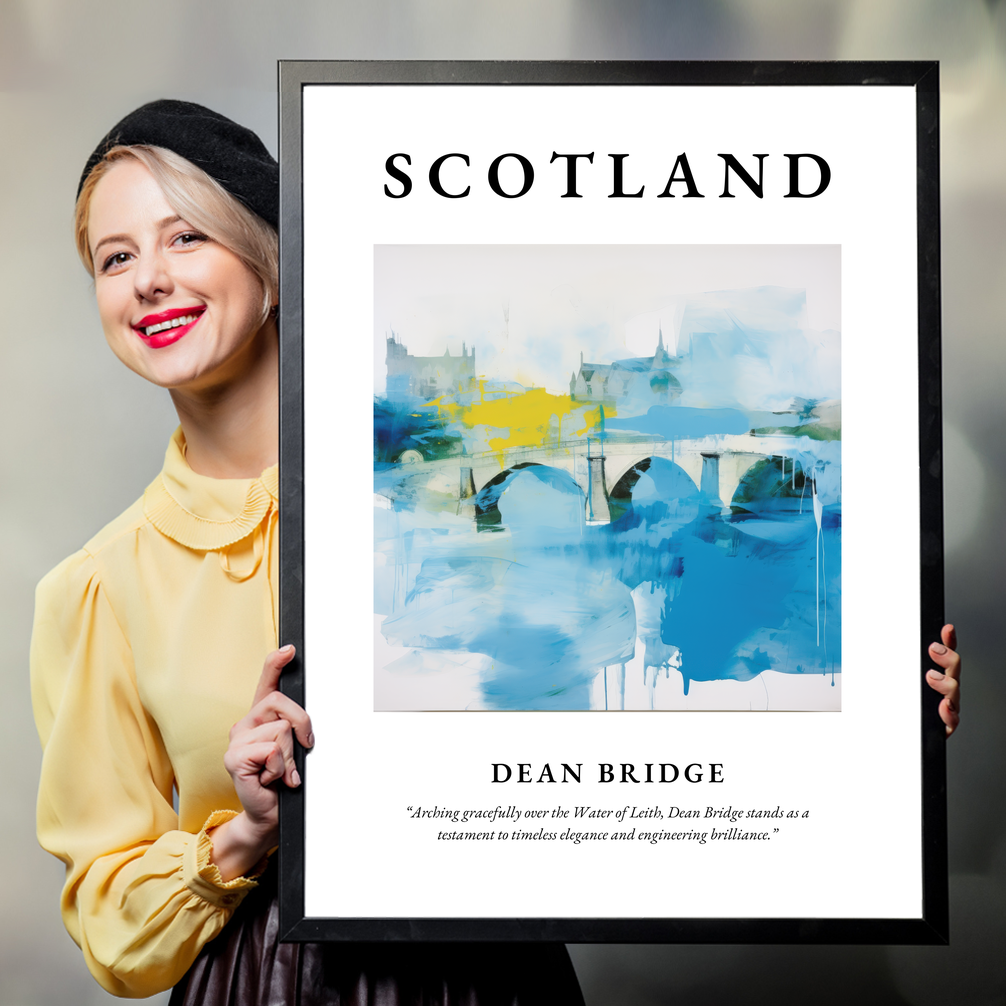 Person holding a poster of Dean Bridge