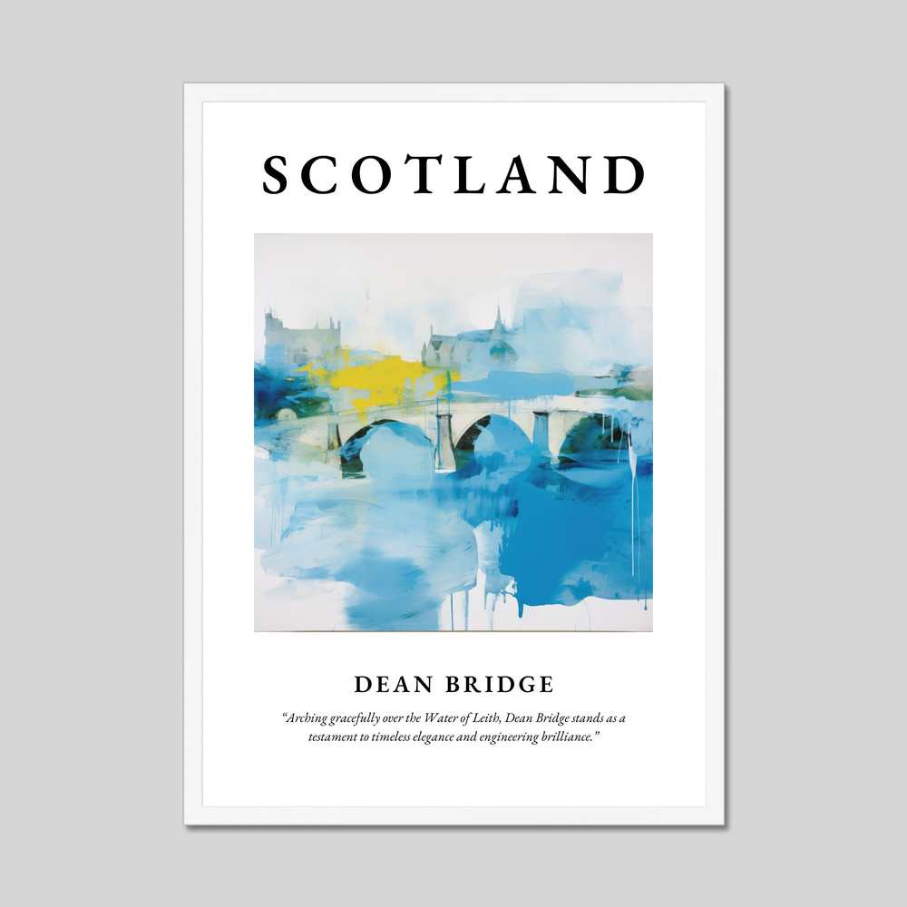 Poster in a white frame with the word Scotland