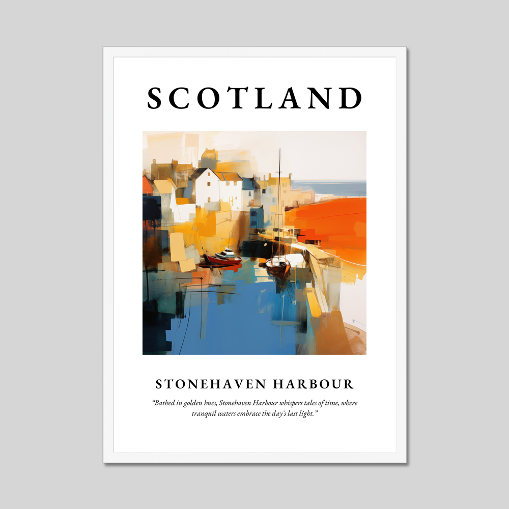 Poster in a white frame with the word Scotland