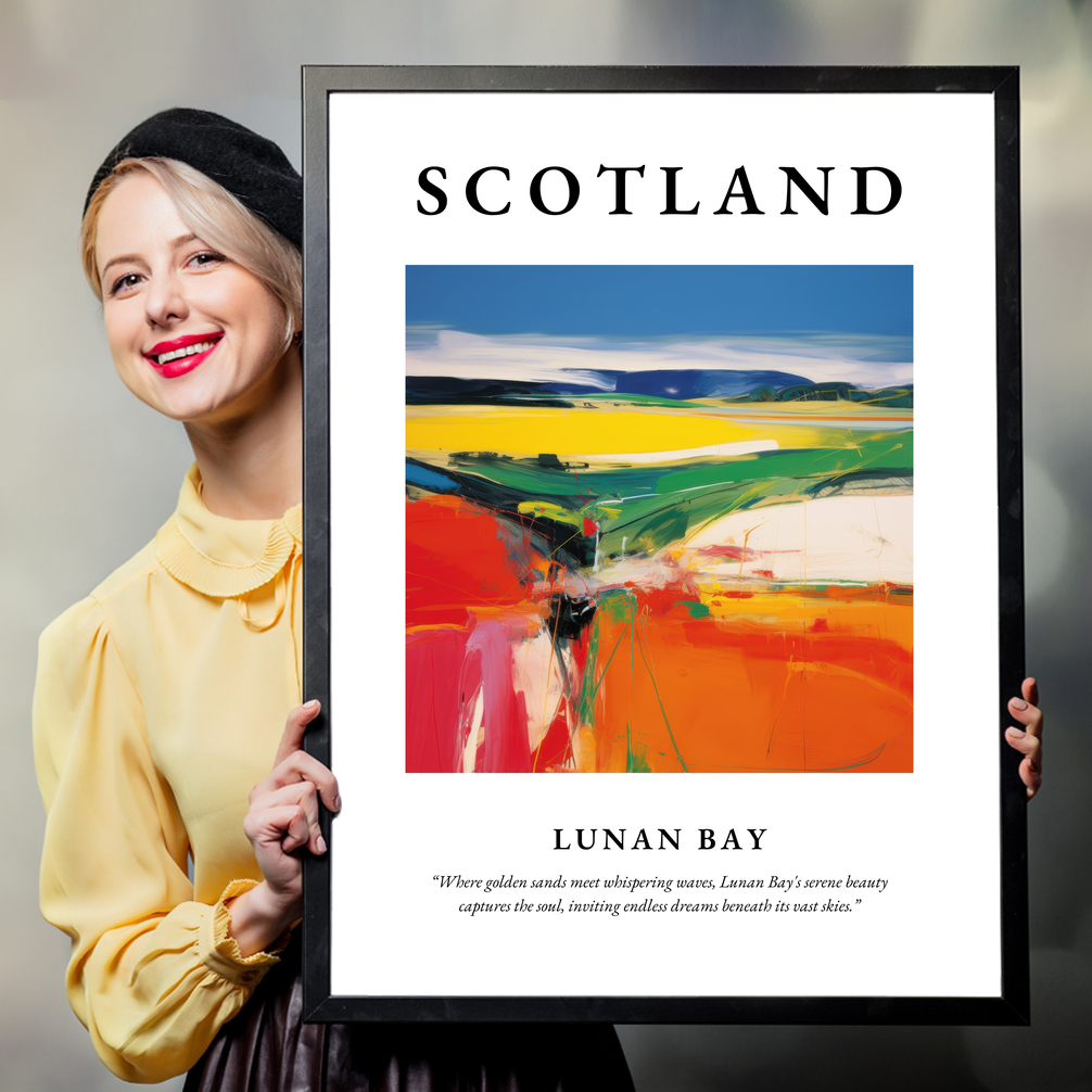 Person holding a poster of Lunan Bay