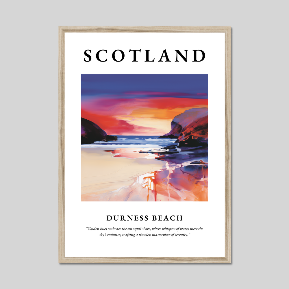 Poster in a natural frame with the word Scotland