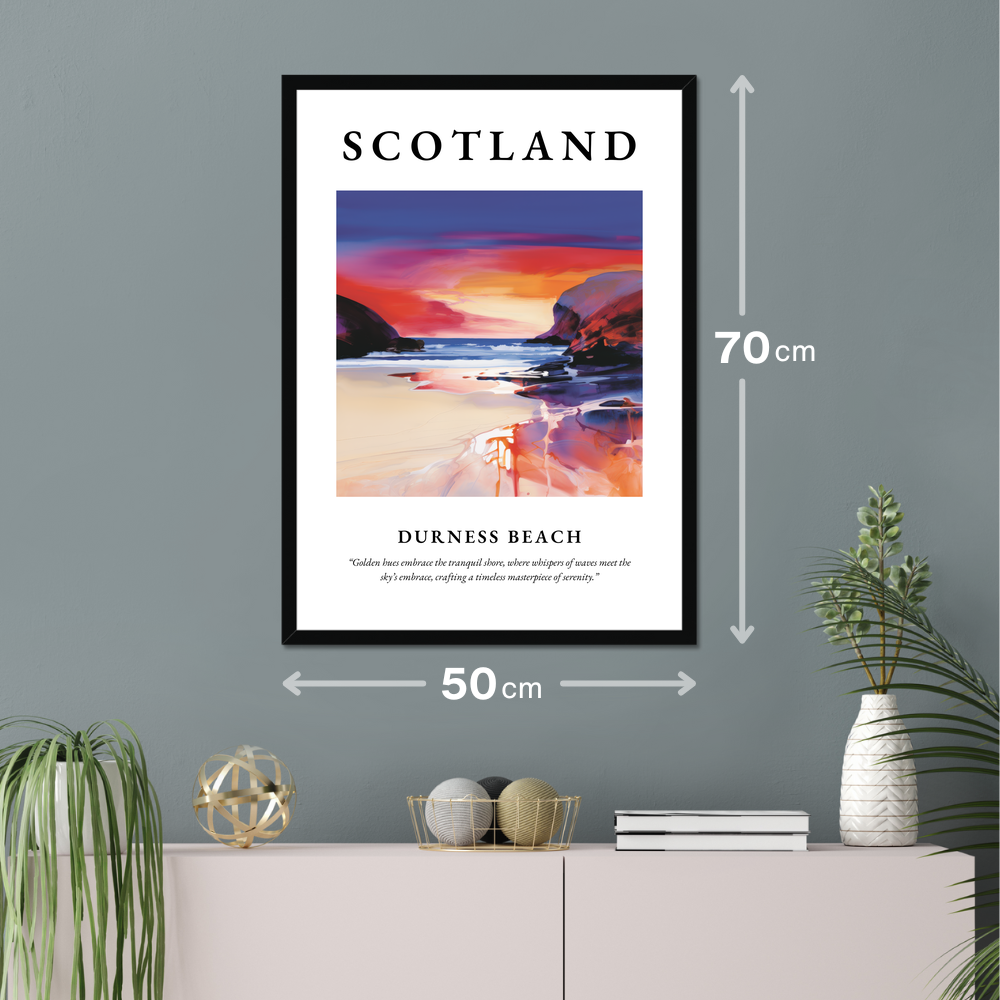 Poster of Durness Beach hanging on a wall