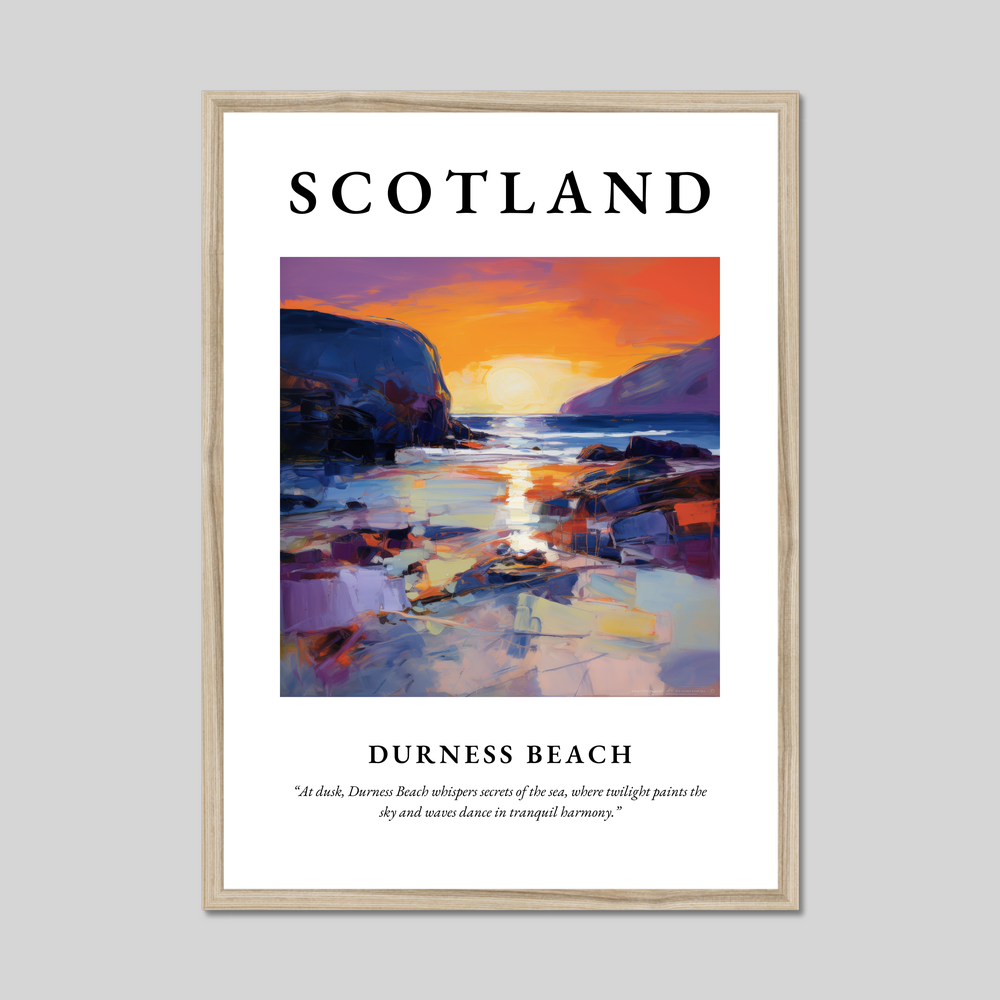 Poster in a natural frame with the word Scotland