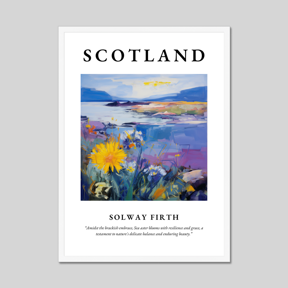 Poster in a white frame with the word Scotland