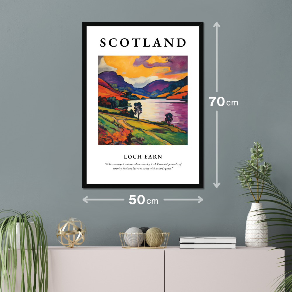 Poster of Loch Earn hanging on a wall