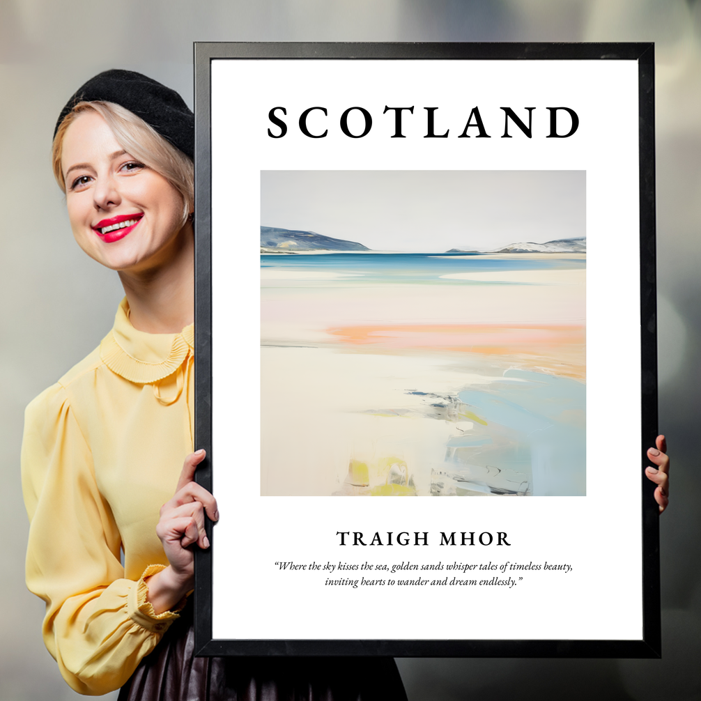 Person holding a poster of Traigh Mhor