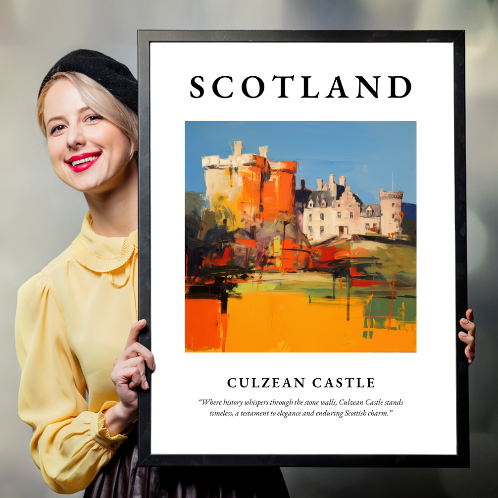 Person holding a poster of Culzean Castle