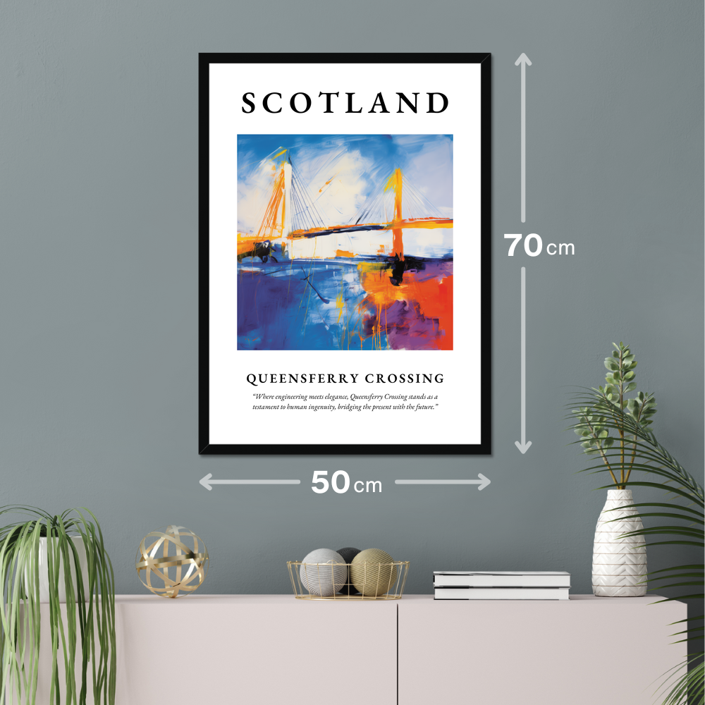 Poster of Queensferry Crossing hanging on a wall