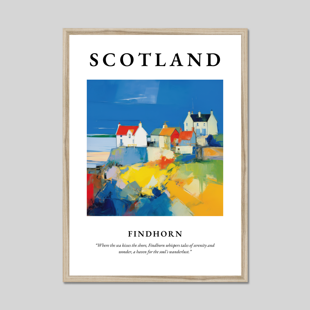 Poster in a natural frame with the word Scotland