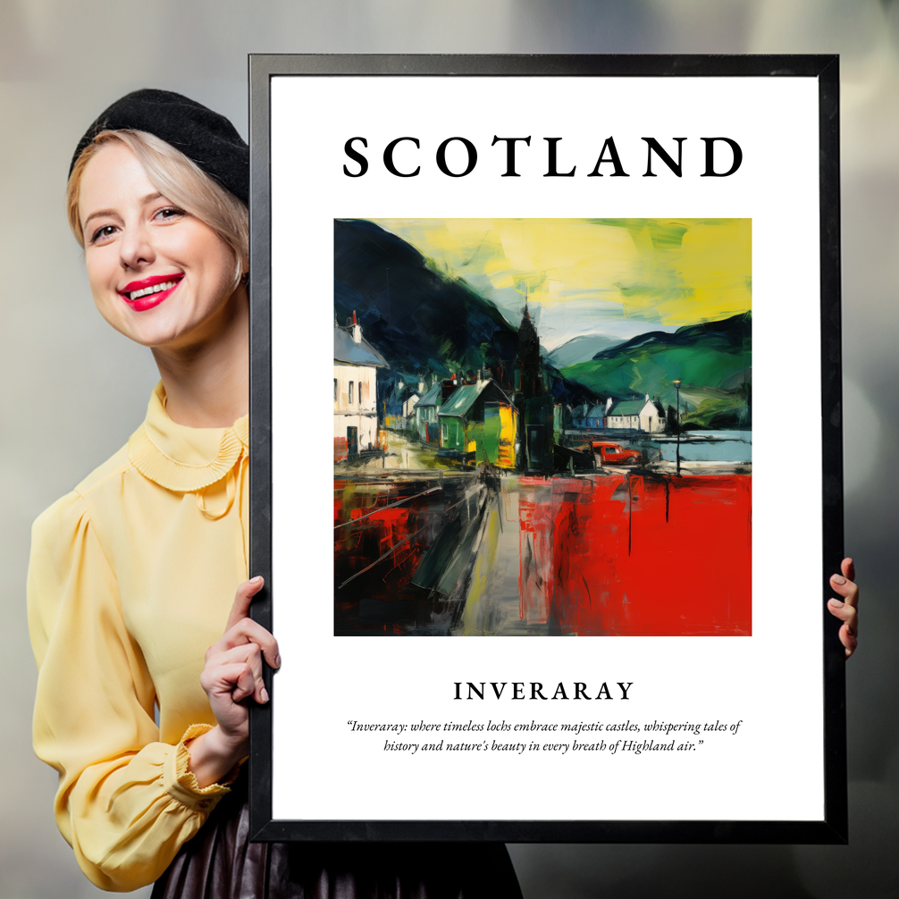 Person holding a poster of Inveraray