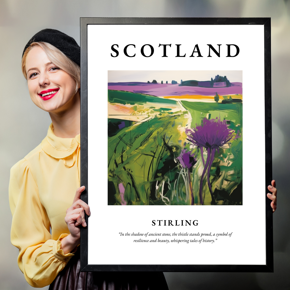 Person holding a poster of Stirling