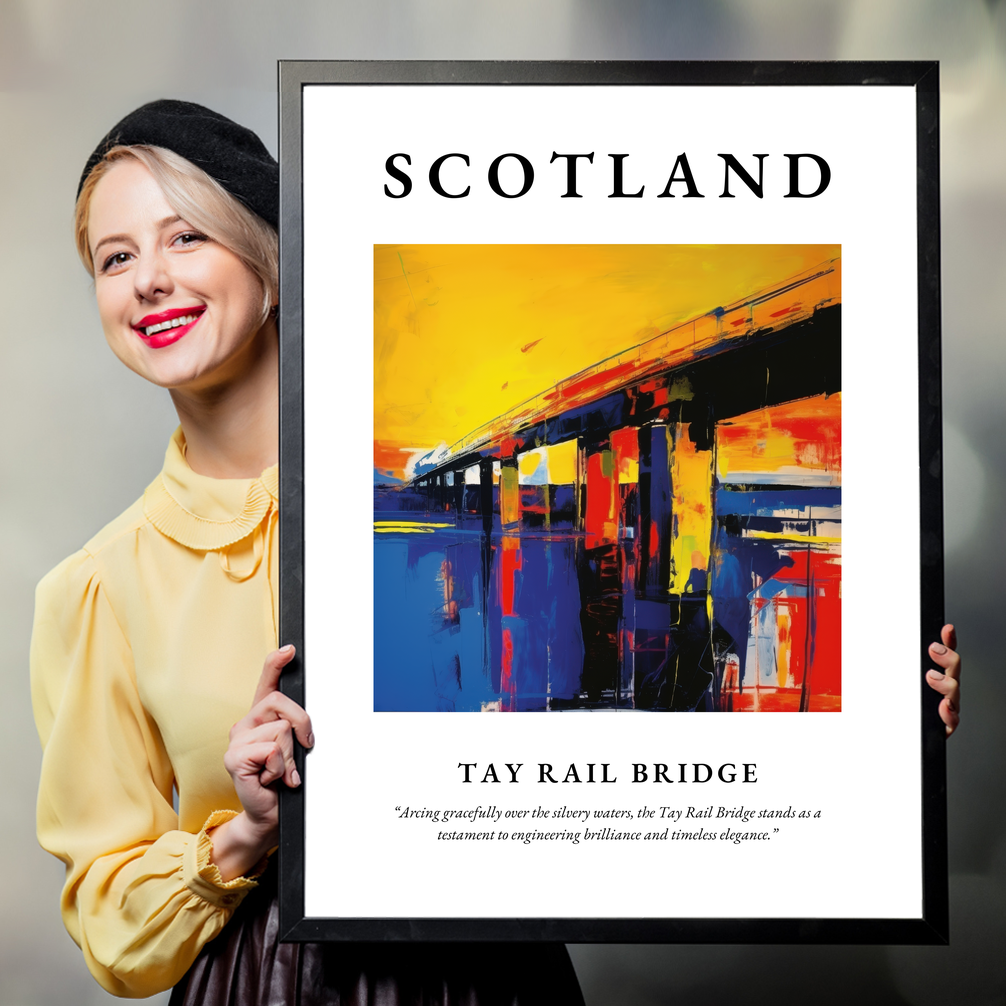 Person holding a poster of Tay Rail Bridge