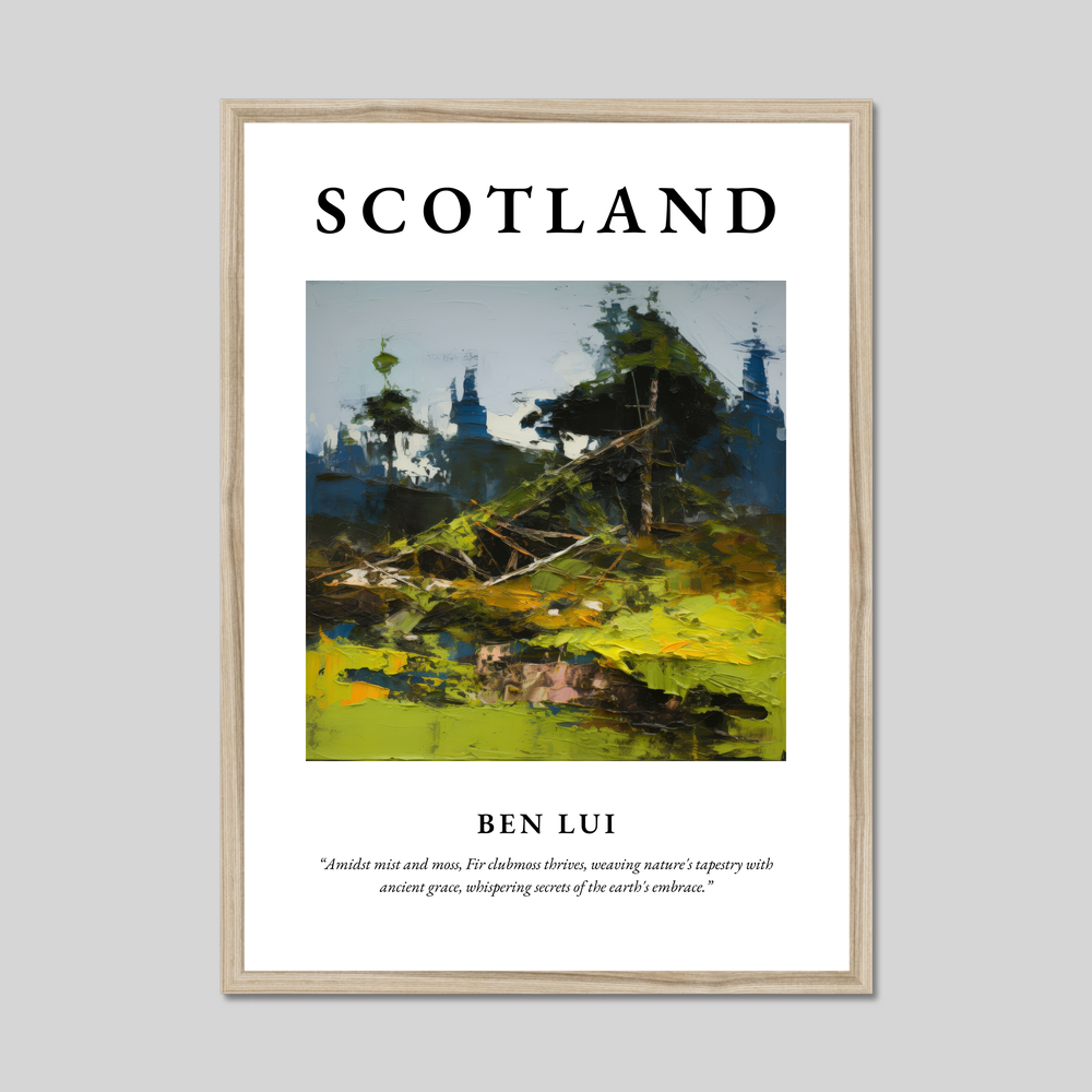 Poster in a natural frame with the word Scotland