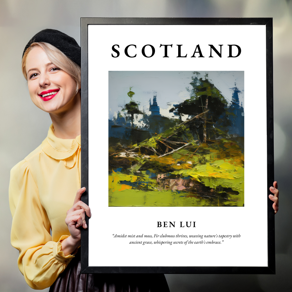 Person holding a poster of Ben Lui