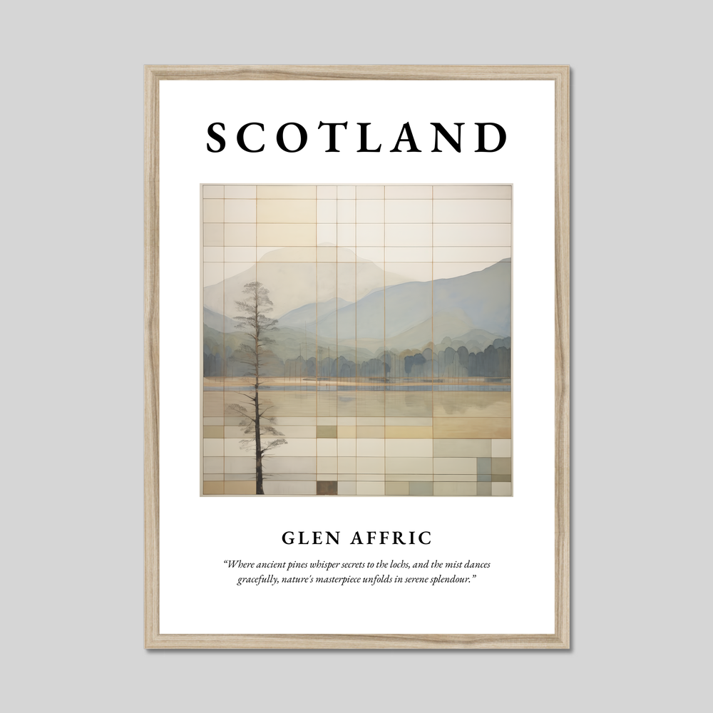 Poster in a natural frame with the word Scotland