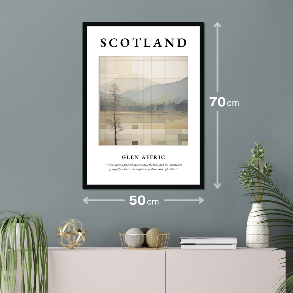 Poster of Glen Affric hanging on a wall