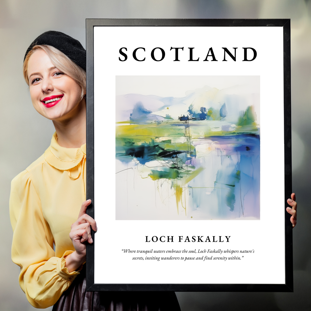 Person holding a poster of Loch Faskally