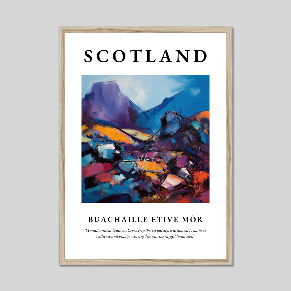 Poster in a natural frame with the word Scotland